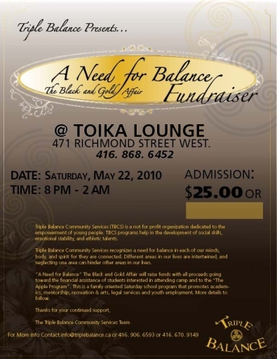A Need for Balance Fundraiser - The Black & Gold Affair